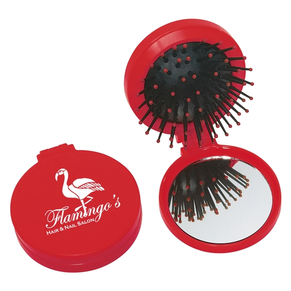 Two in one kit, features a brush and shatter resistant mirror.... from ASI 61125 Hit Promotional Products / Hit®
