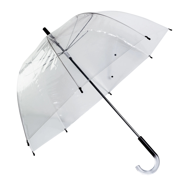 Clear bubble umbrella with 48" arc, metal shaft and curved acrylic... from ASI 76730 Peerless Umbrella Co Inc / Threads By Peerless