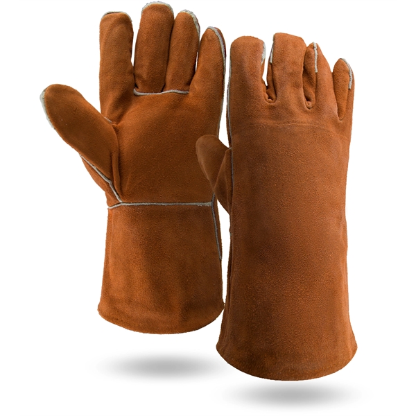 Select suede cowhide leather welder / fireplace gloves.... from ASI 62192 Illinois Glove Co / Honest Abe®