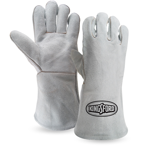 Suede cowhide leather welder / fireplace gloves with partially welted seams.... from ASI 62192 Illinois Glove Co / Honest Abe®