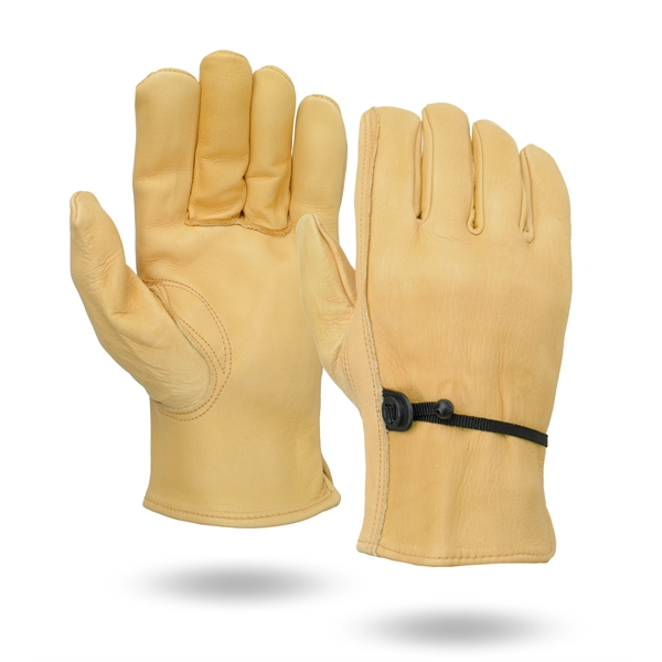 Premium grain cowhide leather gloves with adjustable pull strap.... from ASI 62192 Illinois Glove Co / Honest Abe®