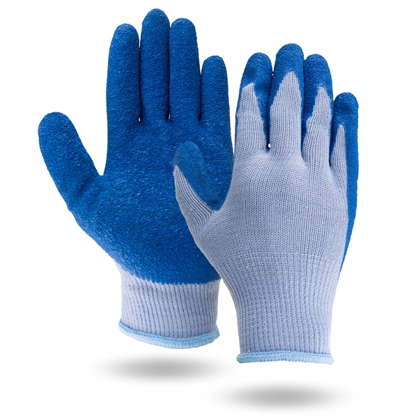 Breathable gray knit gloves, cut, puncture and abrasion-resistant blue rubber palm.... from ASI 62192 Illinois Glove Co / Honest Abe®