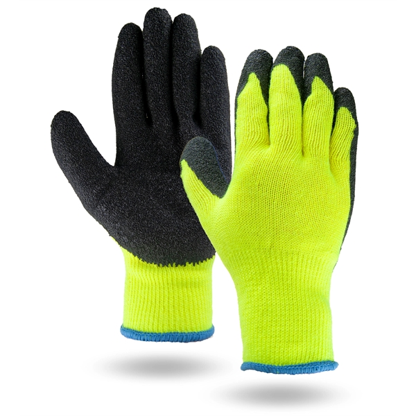 Breathable Hi-Viz knit gloves, cut, puncture & abrasion-resistant black rubber palm.... from ASI 62192 Illinois Glove Co / Honest Abe®
