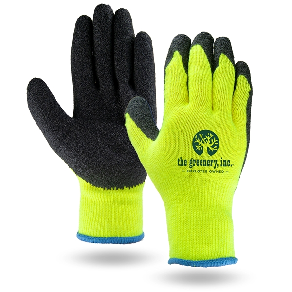 Breathable Hi-Viz knit gloves, cut, puncture & abrasion-resistant black rubber palm.... from ASI 62192 Illinois Glove Co / Honest Abe®