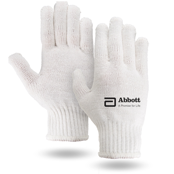 White knit work gloves, medium weight.... from ASI 62192 Illinois Glove Co / Honest Abe®