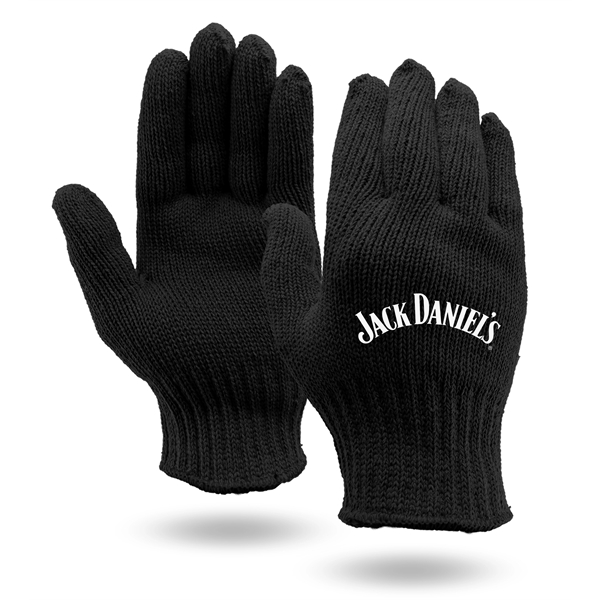 Black knit work gloves, medium weight, made in USA.... from ASI 62192 Illinois Glove Co / Honest Abe®