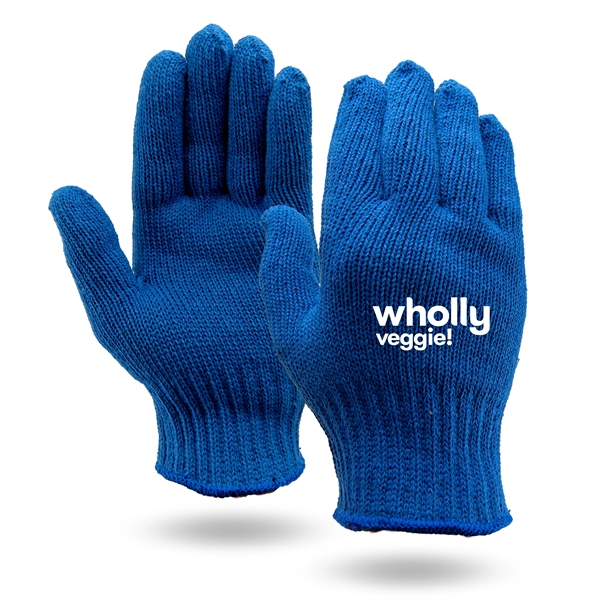 Royal blue knit work gloves, medium weight, made in USA.... from ASI 62192 Illinois Glove Co / Honest Abe®