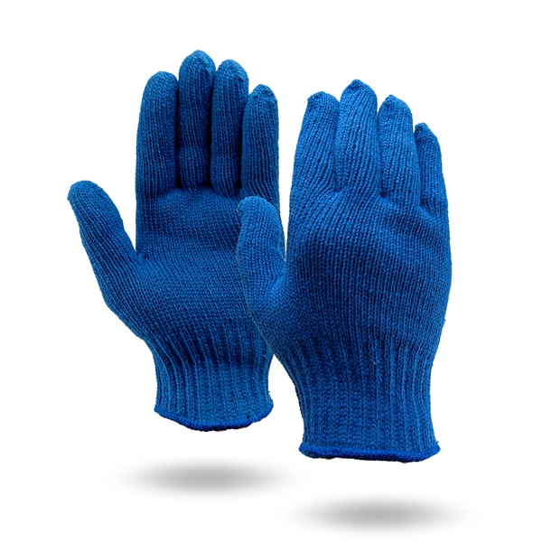 Royal blue knit work gloves, medium weight, made in USA.... from ASI 62192 Illinois Glove Co / Honest Abe®