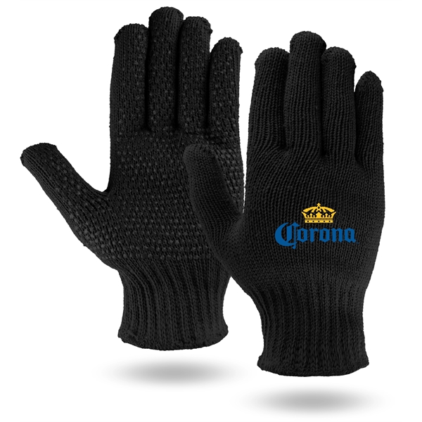 Black knit work and freezer gloves, black PVC dots on palms.... from ASI 62192 Illinois Glove Co / Honest Abe®