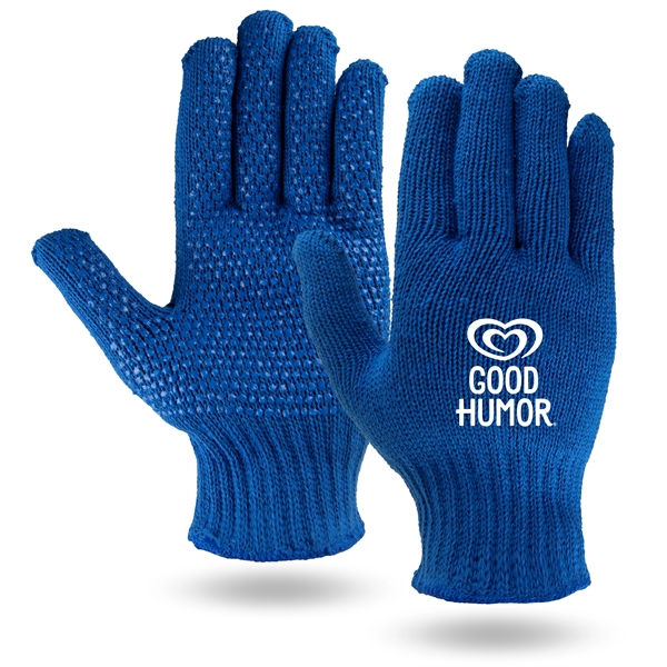 Royal blue knit work and freezer gloves, royal blue PVC dots... from ASI 62192 Illinois Glove Co / Honest Abe®
