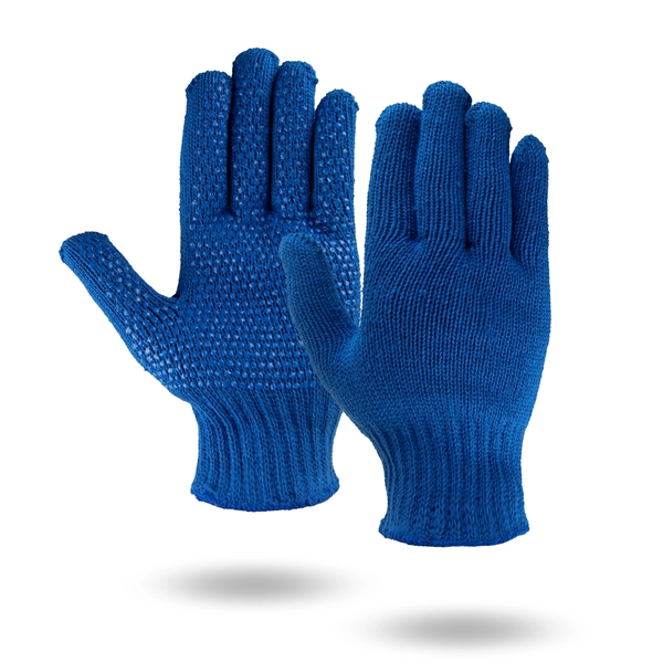 Royal blue knit work and freezer gloves, royal blue PVC dots... from ASI 62192 Illinois Glove Co / Honest Abe®