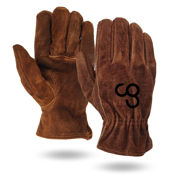 Select suede cowhide leather work gloves with shirred elastic back.... from ASI 62192 Illinois Glove Co / Honest Abe®