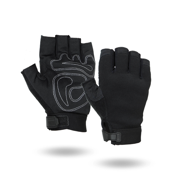 Sports gloves, black synthetic suede reinforced palm, black spandex back.... from ASI 62192 Illinois Glove Co / Honest Abe®