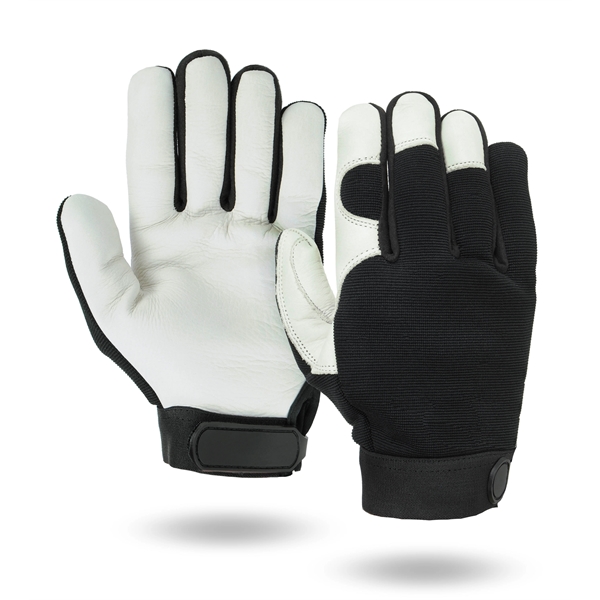 Mechanics gloves, premium grain buffalo palm, black spandex back.... from ASI 62192 Illinois Glove Co / Honest Abe®