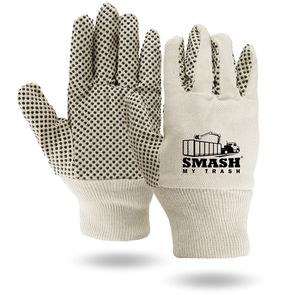 Canvas work gloves with PVC grip dots on palm.... from ASI 62192 Illinois Glove Co / Honest Abe®
