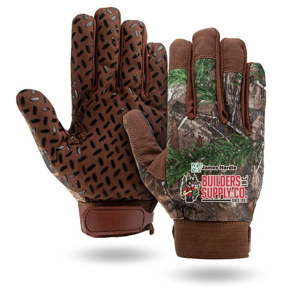 Camouflage gloves, super grip silicone palm.... from ASI 62192 Illinois Glove Co / Honest Abe®
