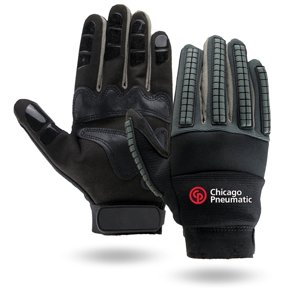 Heavy duty mechanics gloves, TPR finger protection, reinforced palm, silicone grip.... from ASI 62192 Illinois Glove Co / Honest Abe®