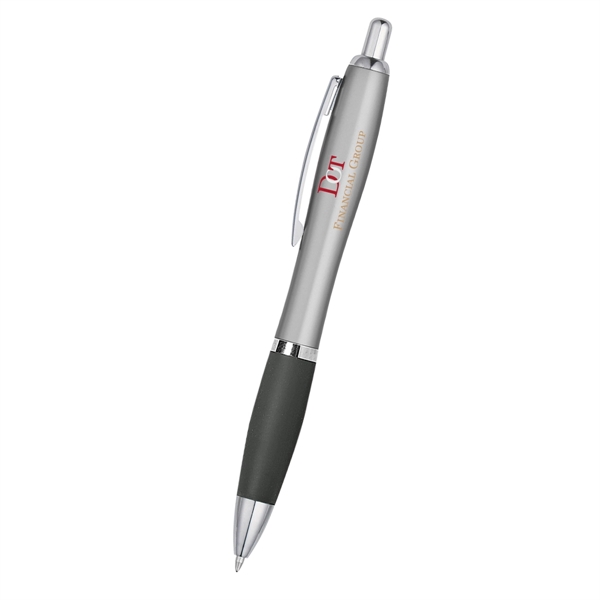 Ballpoint pen with plunger action and rubberized grip.... from ASI 61125 Hit Promotional Products / Hit®