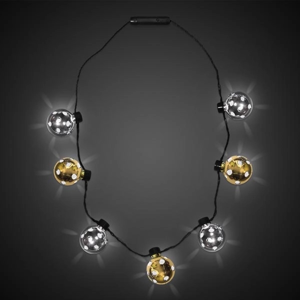 40" necklace with gold and silver LED lighted disco balls.... from ASI 42016 Brighter Promotions Inc