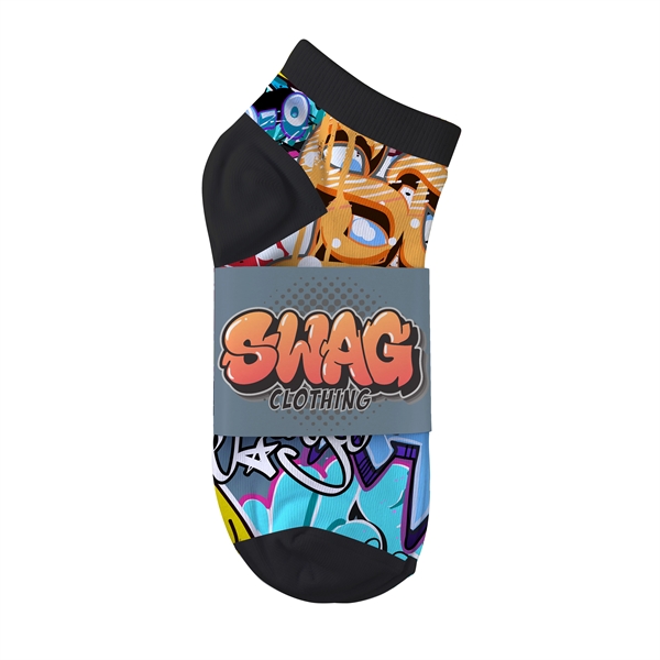 Custom short one-size-fits-most sport style socks with a fully customizable design... from ASI 88060 Snugz/USA Inc / Sweda®