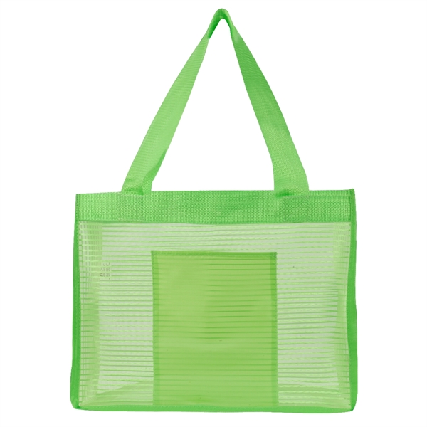 Nylon mesh/210D polyester sheer striped tote bag... from ASI 61125 Hit Promotional Products / Hit®