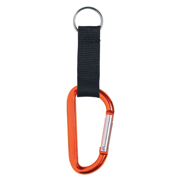 8mm Carabiner With 2 1/2" Strap And Split Ring... from ASI 61125 Hit Promotional Products / Hit®