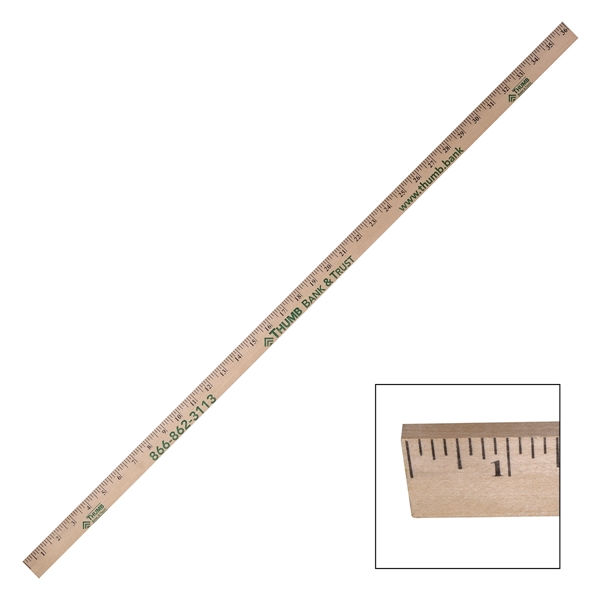 1/4" thick natural wood yardstick made in the USA with the... from ASI 61125 Hit Promotional Products / Hit®
