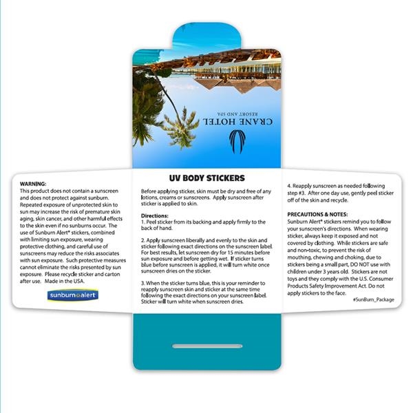 Sunburn alert UV color-changing stickers for knowing when to reapply sunscreen.... from ASI 61125 Hit Promotional Products
