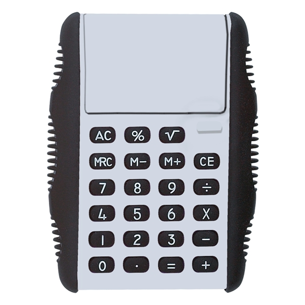 Flip calculator with soft touch keys and side grips for ultimate... from ASI 61125 Hit Promotional Products / Hit®