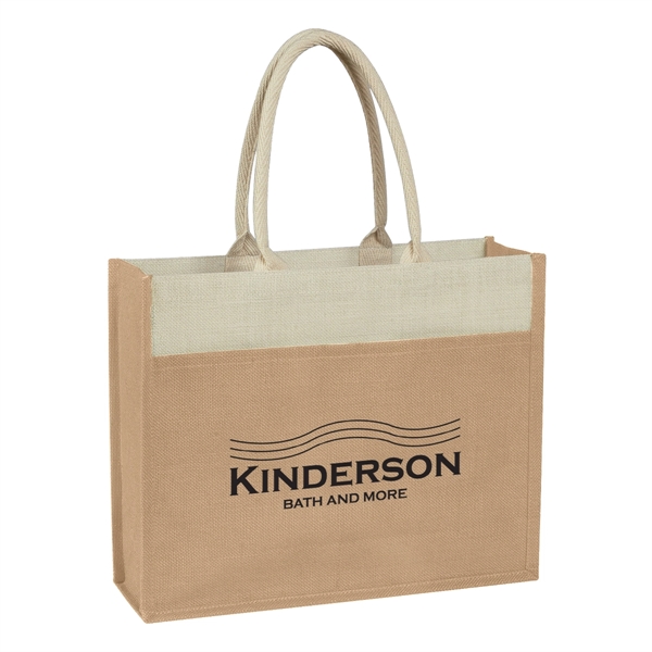 Jute Tote with Front Pocket.  Made from 100% Pure Natural... from ASI 61125 Hit Promotional Products / Hit®