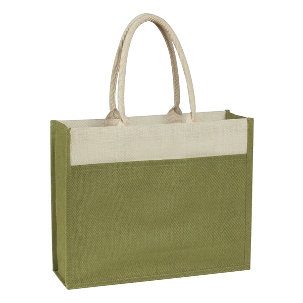 Jute Tote with Front Pocket.  Made from 100% Pure Natural... from ASI 61125 Hit Promotional Products / Hit®