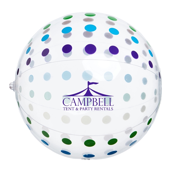 16" inflatable beach ball with polka dot design.... from ASI 63549 Jornik Manufacturing Corp / Jornik