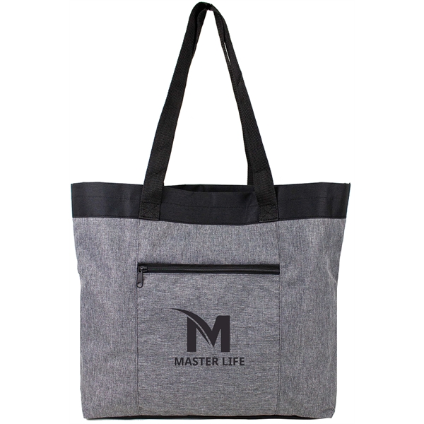 300 and 600 denier polyester heather grey tote with zippered front... from ASI 40515 BILD Enterprises LLC / Ben-Line