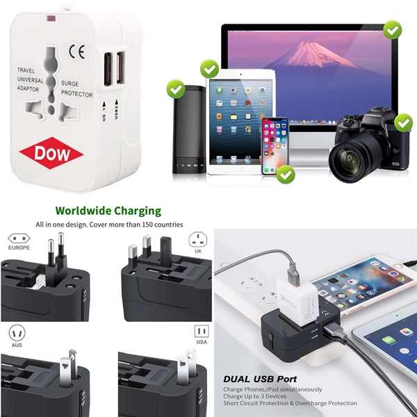 World Travel Adapter with 2 USB Ports.... from ASI 79909 Promotek / Promotek™