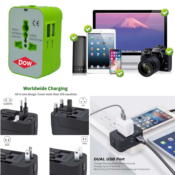 World Travel Adapter with 2 USB Ports.... from ASI 79909 Promotek / Promotek™