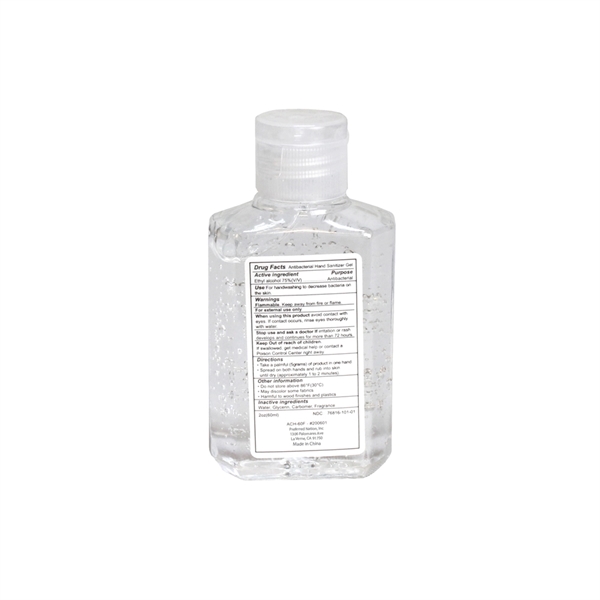 This two ounce bottle (60ml) of hand sanitizer contains gel of... from ASI 79384 Preferred Nation Inc