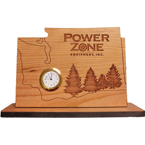 6" x 8" USA-made Washington engraved hardwood desktop clocks.... from ASI 92531 Unique Custom Products / UCP