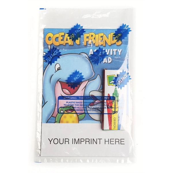 Ocean Friends activity pad fun pack with a 4-pack of unimprinted... from ASI 45815 Coloring Book Solutions / Coloring Book Solutions™