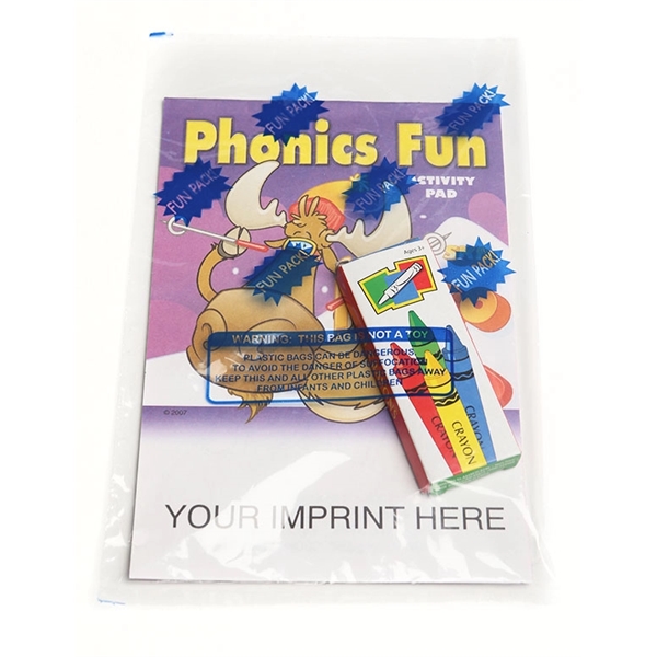Phonics Fun activity pad fun pack with unimprinted box of crayons.... from ASI 45815 Coloring Book Solutions / Coloring Book Solutions™