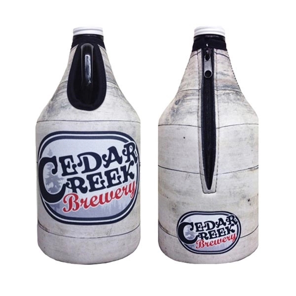 Premium Full Color Dye Sublimated Collapsible Foam 64oz Growler Bottle Zipper... from ASI 63009 J I T Manufacturing Inc / Just in Time JIT Promo