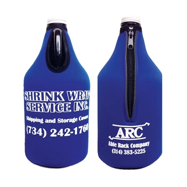 Premium Collapsible Foam 64oz Growler Bottle Zipper Insulator.... from ASI 63009 J I T Manufacturing Inc / Just in Time JIT Promo