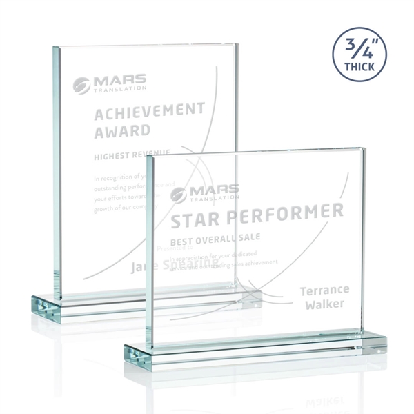 The Manhattan award features an extra thick 0.75” Starfire Crystal upright... from ASI 84592 St Regis Group / St Regis