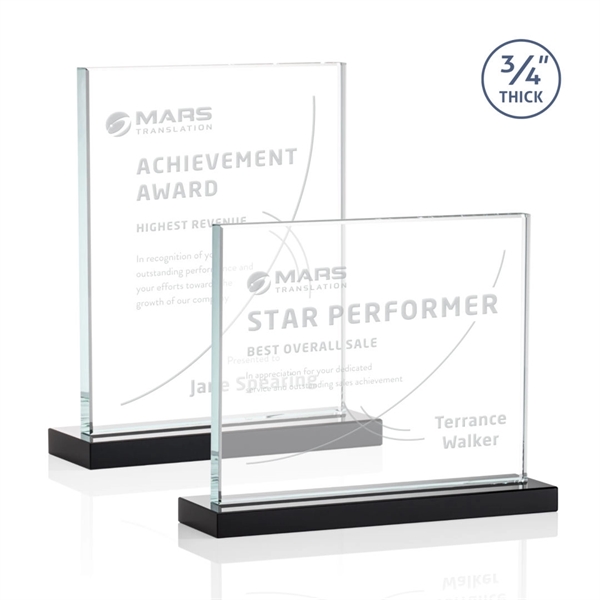 The Manhattan award features an extra thick 0.75” Starfire Crystal upright... from ASI 84592 St Regis Group / St Regis