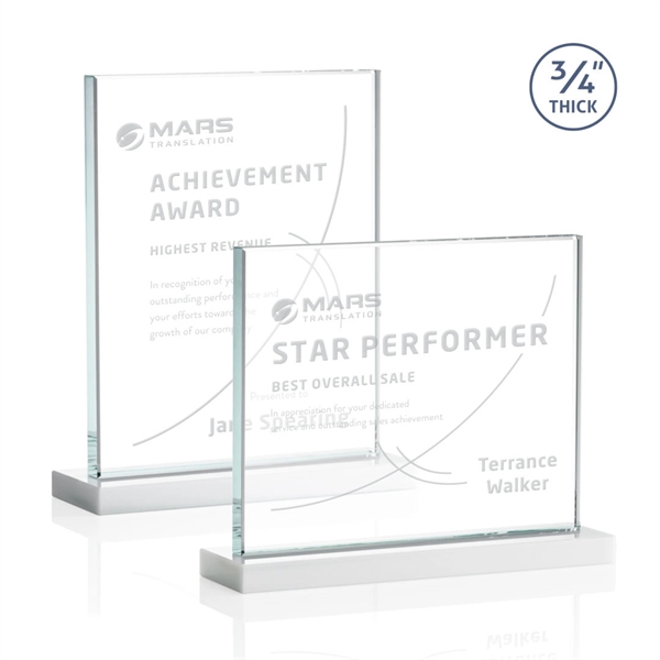 The Manhattan award features an extra thick 0.75” Starfire Crystal upright... from ASI 84592 St Regis Group / St Regis