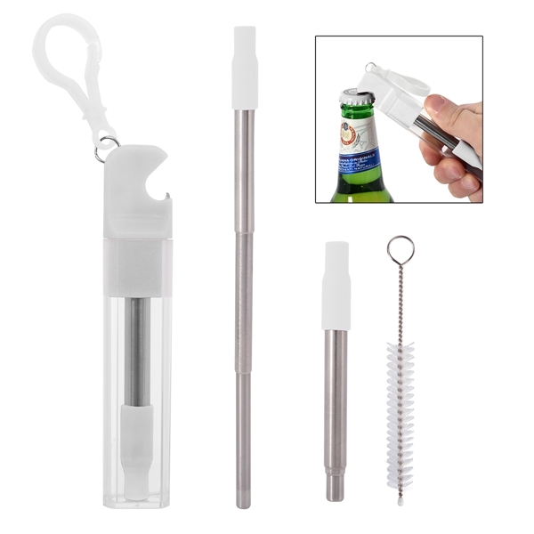 Straw kit with bottle opener for easily opening drinks and taking... from ASI 61125 Hit Promotional Products / Hit®