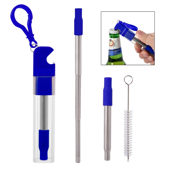 Straw kit with bottle opener for easily opening drinks and taking... from ASI 61125 Hit Promotional Products / Hit®