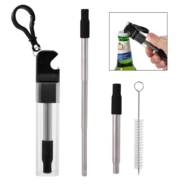 Straw kit with bottle opener for easily opening drinks and taking... from ASI 61125 Hit Promotional Products / Hit®