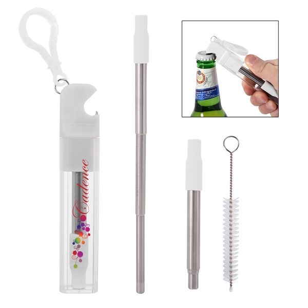 Straw kit with bottle opener for easily opening drinks and taking... from ASI 61125 Hit Promotional Products / Hit®