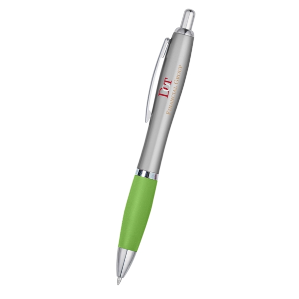 Ballpoint pen with plunger action and rubberized grip.... from ASI 61125 Hit Promotional Products / Hit®