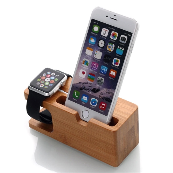Bamboo Apple Watch Stand and Cell Phone Stand... from ASI 72657 Active Life Promo / Ingrain Promo
